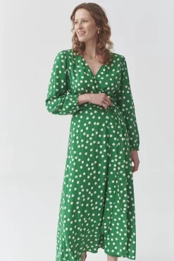 WISKOZOWA SUKIENKA MAXI W KROPKI — SIA