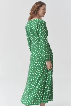 WISKOZOWA SUKIENKA MAXI W KROPKI — SIA