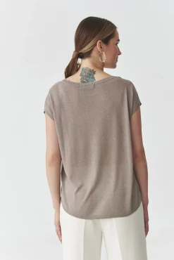 WISKOZOWY SWETER Z METALIZOWANYM WŁÓKNEM — GOLDIE