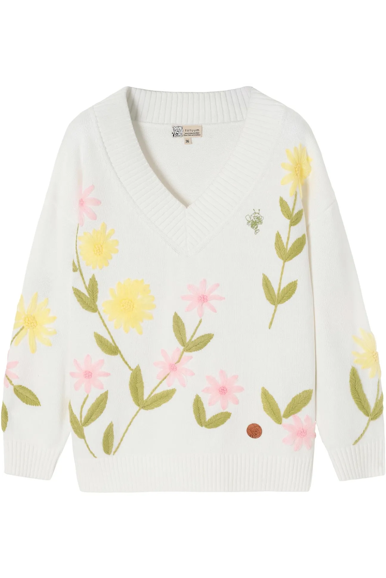 WZORZYSTY SWETER Z HAFTEM — MAYOLA